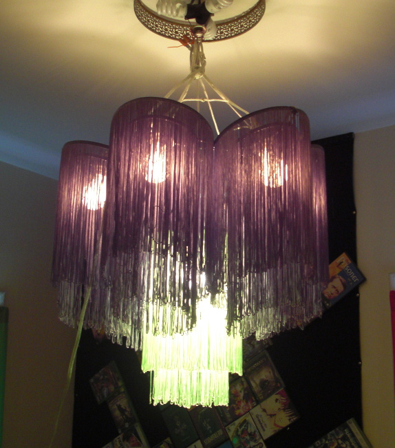 a string-lamp chandelier