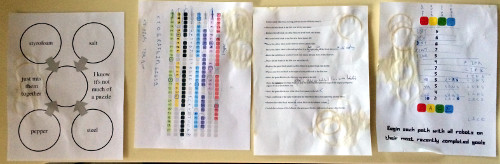 puzzle sheets showing ordering evidence